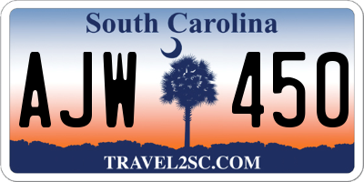 SC license plate AJW450