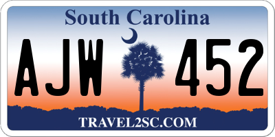 SC license plate AJW452