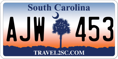 SC license plate AJW453