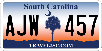 SC license plate AJW457
