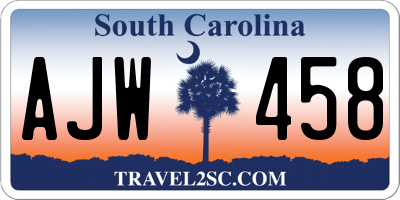 SC license plate AJW458