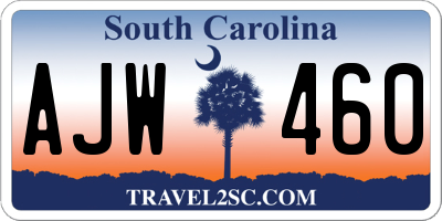 SC license plate AJW460