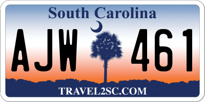 SC license plate AJW461