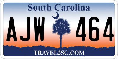 SC license plate AJW464