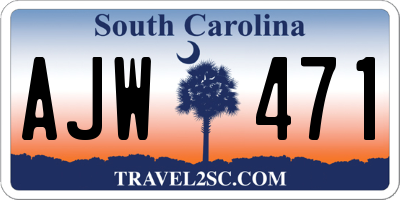 SC license plate AJW471