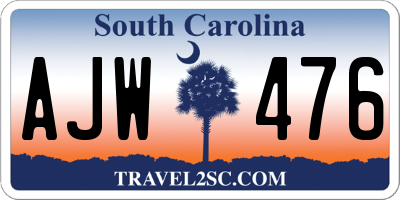 SC license plate AJW476