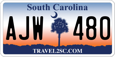 SC license plate AJW480