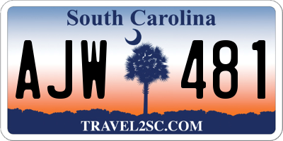 SC license plate AJW481