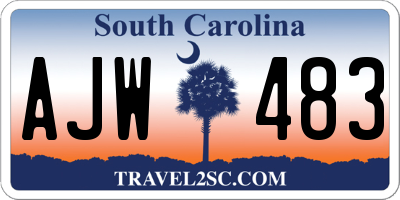 SC license plate AJW483