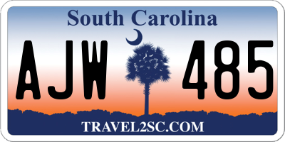 SC license plate AJW485