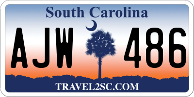 SC license plate AJW486
