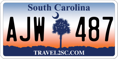 SC license plate AJW487