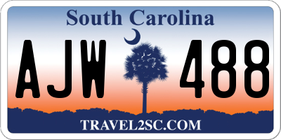 SC license plate AJW488