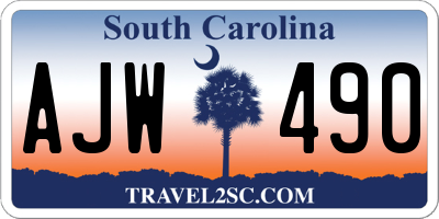 SC license plate AJW490