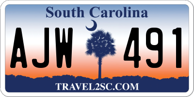 SC license plate AJW491
