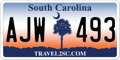 SC license plate AJW493