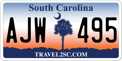 SC license plate AJW495