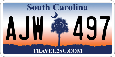 SC license plate AJW497