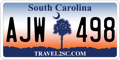 SC license plate AJW498