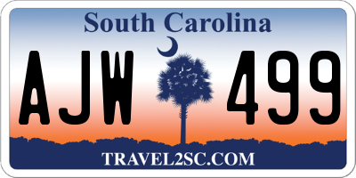 SC license plate AJW499