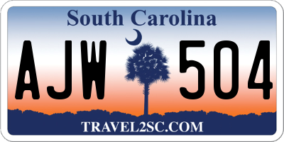 SC license plate AJW504