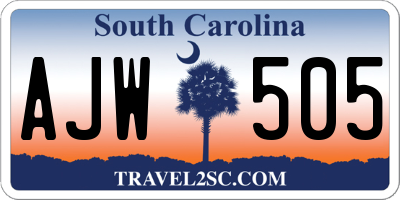 SC license plate AJW505