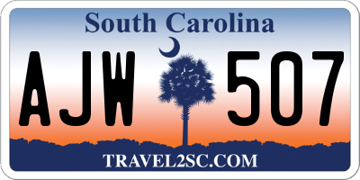 SC license plate AJW507