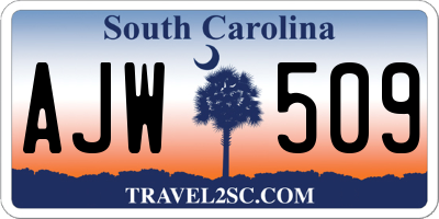 SC license plate AJW509