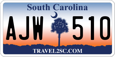 SC license plate AJW510