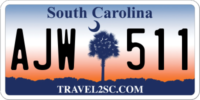 SC license plate AJW511