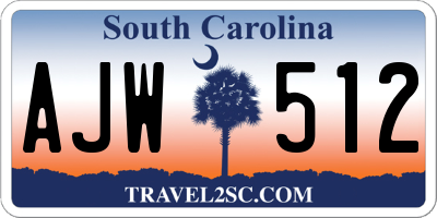 SC license plate AJW512