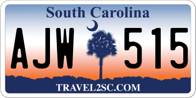 SC license plate AJW515