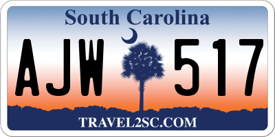 SC license plate AJW517