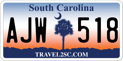 SC license plate AJW518