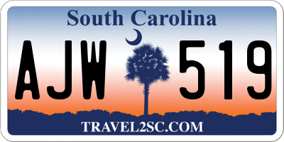 SC license plate AJW519
