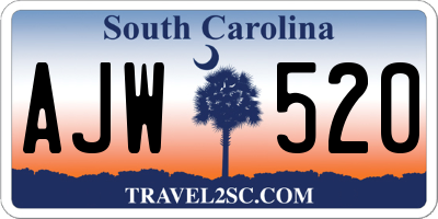 SC license plate AJW520