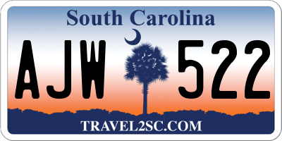 SC license plate AJW522