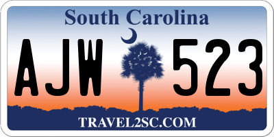 SC license plate AJW523