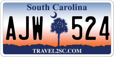 SC license plate AJW524