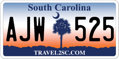 SC license plate AJW525