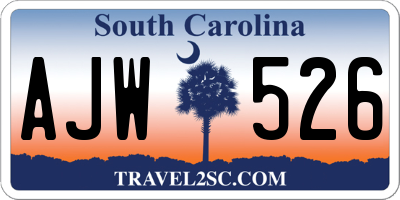 SC license plate AJW526