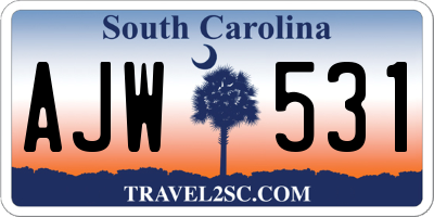 SC license plate AJW531