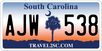 SC license plate AJW538
