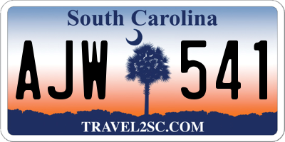 SC license plate AJW541