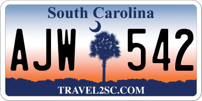 SC license plate AJW542