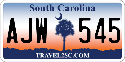 SC license plate AJW545