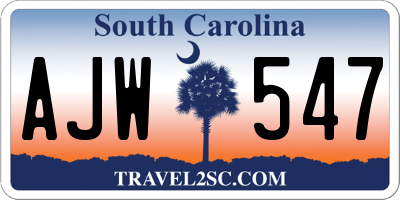 SC license plate AJW547