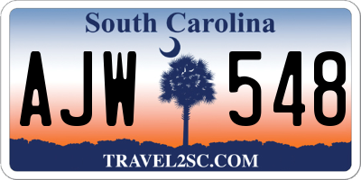 SC license plate AJW548