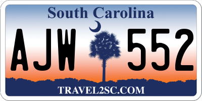 SC license plate AJW552