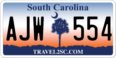 SC license plate AJW554